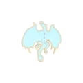 Kreative Emaille-Brosche mit fliegendem Drachen in Hellblau mit elegantem Goldrand - Hellblau (CC1867)
