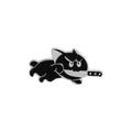 Épingle de chat noir en émail avec couteau, badge d'animal amusant pour vêtements - Style Chat Noir Courant (CC1897)