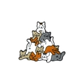 Cute cartoon cats stacked in a bowl enamel pin with colorful kittens design - Cat Stacking Style (CC1969)