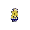 Broche créative en émail requin jaune avec expression pleurante et aileron bleu - Style Monstre Jaune en Pleurs (CC2075)
