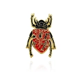 Creative beetle enamel pin featuring red heart organ texture in gold finish - Heart Style (CC1064)