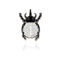 Creative beetle brooch with brain texture enamel in black and white with gold finish - Brain Style (CC1065)
