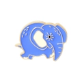 Mignonne broche éléphant en émail bleu avec bordure dorée au style minimaliste - Style Éléphant Bleu (CC2030)