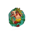 Bunte Tukan-Emaille-Anstecknadel mit tropischen Blumen und lebhaften Federn - Cc2207