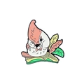 Cartoon enamel bird brooch featuring a mother bird reading with colorful feathers - Reading Bird (CC2235)