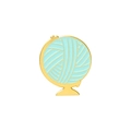Blue globe yarn ball enamel pin with gold alloy base and creative minimalist texture - Blue Globe Style (CC2295)