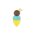 Creative ice cream enamel pin with yarn ball texture and golden knitting needles - Ice Cream Style (CC2296)