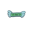 Pastel blue and green YOU MATTER enamel banner pin with winged metal design - YOU MATTER (CC2090)