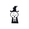 Épingle de squelette cartoon avec chapeau de sorcier noir et nœud papillon mignon - Style Squelette Sorcier (CC2225)