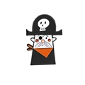 Spilla in smalto a fantasma pirata cartone animato con cappello a teschio e benda - Stile Fantasma Pirata (CC2226)