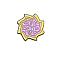 Colorful star enamel brooch featuring the phrase Radiate Positive Vibes in yellow and pink - RADIATE POSITIVE VIBES (CC2094)