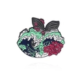 Creative whale fin and ocean wave enamel brooch with floral pattern in Ukiyo-e art style - Sea Wave Whale Pattern (CC2128)