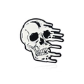 Punk style creative melting skull enamel brooch pin with black and white drip oil finish - Black and White Fluid Skull (CC454)