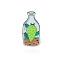 Broche en émail cactus dans une bouteille en verre avec contours en métal noir et ombre - Style Bouteille de Cactus (CC2369)