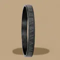 Black titanium steel bangle with Roman numeral engraving, 6mm width, masculine style jewelry - Roman Numeral Style (32-D-14) / 6mm Width / Black