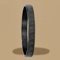 Black titanium steel bangle with Roman numeral engraving, 6mm width, masculine style jewelry - Roman Numeral Style (32-D-14) / 6mm Width / Black