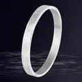 Titanium steel bangle bracelet with Roman numerals engraving, 6mm width silver variant - Roman Numeral Style (32-D-15) / 6mm Width / Steel