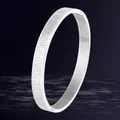 Titanium steel bangle bracelet with Roman numerals engraving, 6mm width silver variant - Roman Numeral Style (32-D-15) / 6mm Width / Steel