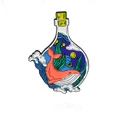 Kreative Emaille-Brosche in Form einer Wal-Driftflasche mit bunten maritimen Meeresmotiven - Wal-Treibflaschen-Muster (CC2356)