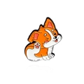 Cute cartoon Corgi dog enamel pin featuring orange and white colors for accessories - Scratching Corgi (CC872)
