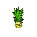 Broche émaillée créative en forme de boisson ananas avec paille sur fond blanc pur - Style Boisson Ananas(CC2366)