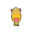 Niedliche gelbe Tiger-Emaille-Anstecknadel mit Pilzhut, Cartoon-Tier-Brosche - Gelbe Pilztigerkatze (CC2262)