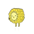Broche mignonne en émail jaune en forme de personnage de maïs en alliage de zinc - Style Maïs de Dessin Animé (CC714)