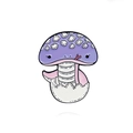 Épingle émaillée mignonne avec serpent, chapeau champignon violet et coquille - Serpent Champignon Violet Coquille d'Oeuf (CC2265)