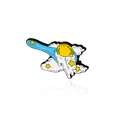 Broche en émail dessin animé avec une cuillère bleue ramassant des étoiles et nuages - Style Cuillère Nuage (CC2406)