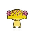 Pin's en émail mignon avec une créature de dessin animé, chapeau champignon et corps taco - Mouton Taco Champignon Jaune (CC2267)