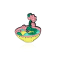 Enamel lotus flower and leaf pin in decorative yellow bowl design for clothing - Lotus Bowl Style(CC2401)