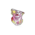 Creative pop art portrait enamel pin made of zinc alloy with colorful dripping oil finish - Pink Yellow Abstract Collage Head (CC2351)