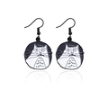 Orecchini a gancio con gatto dei cartoni animati bianco e nero dal design creativo - Gatto Carino Bianco e Nero (RH894)