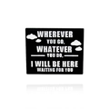 Rectangular black brooch featuring white sentimental quotes and cloud patterns - Waiting Phrase(CC2439)