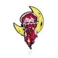 Broche creativo de esmalte con luna y medusa en aleación amarilla y roja para ropa - Medusa Luna (CC2413)