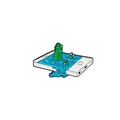 Broche en émail créative avec crocodile émergeant de l'écran d'un smartphone blanc - Cc900