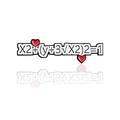 Mathematical heart equation enamel pin badge with black white and red color finish - Math Heart Formula (CC1172)