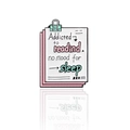 Pink and white enamel reading lapel pin with Addicted to reading no mood for sleep quote - Reading Quote Notebook (CC1173)