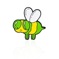 Cartoon insect enamel pin with big eyes in yellow and green colors on a white background - Big Eyed Yellow Insect (CC636)