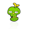 Creative green skeleton enamel pin with yellow sprout detail for Halloween gifts - Green Skeleton Apple (CC637)