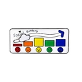Creative social battery enamel pin with adjustable sliding mood scale on white background - White Social Battery Icon (CC2132)