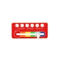 Social Mood Chart interactive red enamel pin with adjustable slider and smiley face icons - Red Mood Chart Sliding Indicator (CC2133)