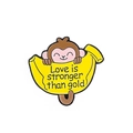 Cartoon Affe im Bananenboot Emaille-Anstecknadel mit inspirierendem Zitat-Text - Affe Banane Stil (CC1006)