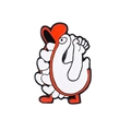 Épingle émaillée d'oie blanche dansante mignonne avec bec rouge, badge animal de dessin animé - Style Criant (CC537)