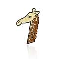 Badge en émail girafe de dessin animé avec taches brunes et design créatif en forme de un - Chiffre 7 Girafe (CC1817)