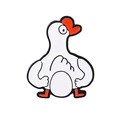 Funny dancing goose enamel pin cartoon animal brooch with muscular posture for jackets - Strong Akimbo Style (CC541)