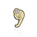 Épingle émaillée singe de dessin animé en jaune et violet avec contour en métal élégant - Chiffre 9 Singe (CC1819)