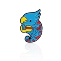 Cartoon blue chameleon enamel pin playing a yellow guitar for clothing decor - Playing Guitar (CC1518)