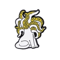 Creative octopus head animal body enamel brooch with white and yellow sucker details - Tentacle Monster Cat (CC1426)