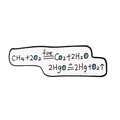 Enamel chemical equation brooch featuring methane combustion and fire text design - Chemical Equation Style (CC2188)